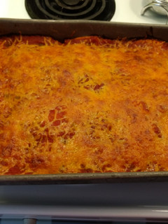 A picture of Enchilada casserole.