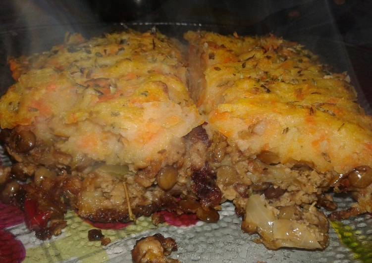 Pastel de papa y zanahoria vegano