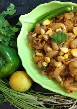 A picture of Rava Macroni With Corn In Simple Masala.