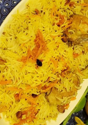 A picture of Kabuli pulao.