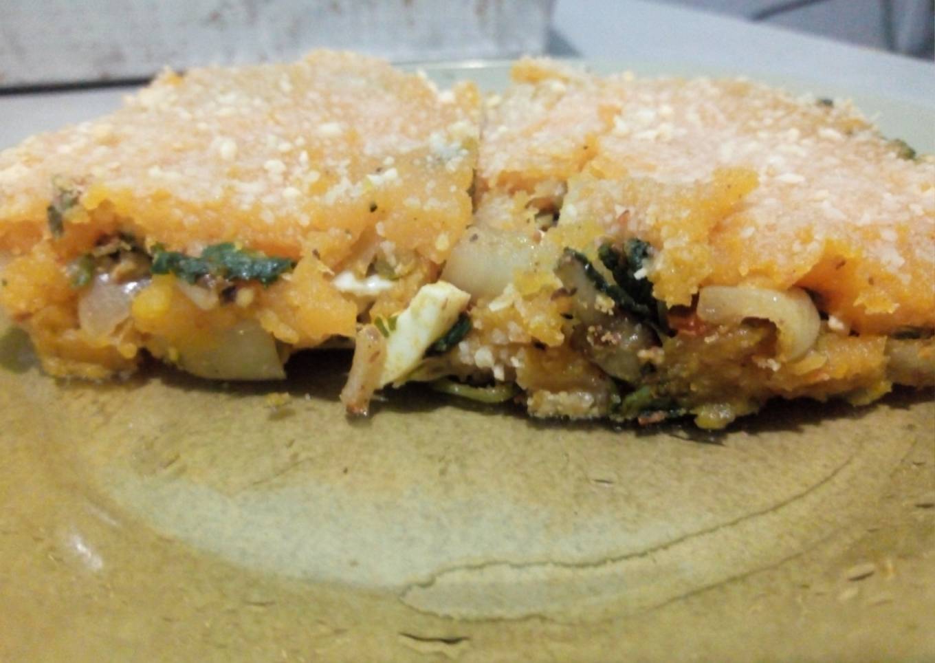 Pastel de calabaza relleno de espinaca