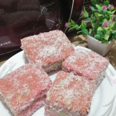 Coconut jelly sandwich cake A picture of Coconut jelly sandwich cake.
