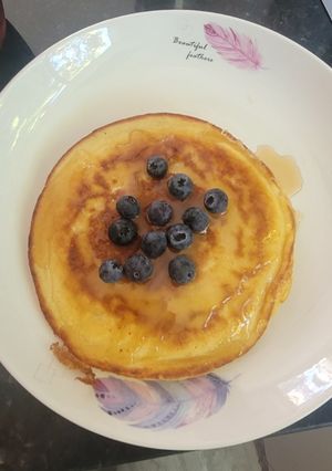 A picture of Golden Blueberry Pancakes.