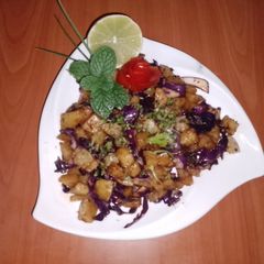 A picture of Red cabbage & potato sabzi🥔.