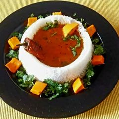 A picture of Fajeto with Steam Rice.