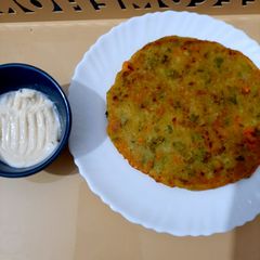 A picture of Protein packed Moong and masoor dal Chilla.