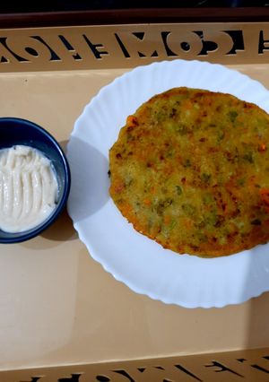 A picture of Protein packed Moong and masoor dal Chilla.