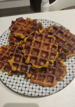 Une photo de Gaufre patates douces viande hachée et cheddar