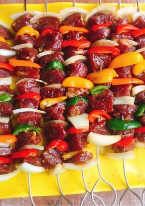 Hình của món Bò nướng xiên que.