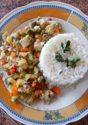 Una foto de Guiso de zapallitos italianos con arroz