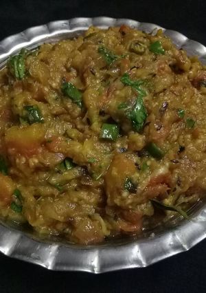 A picture of Baigan bharta.