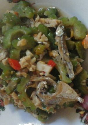 Foto resep Oseng pare tempe ikan asin pedas