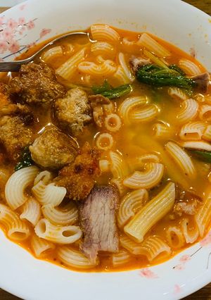 Hình của món Nui nấu thập cẩm.