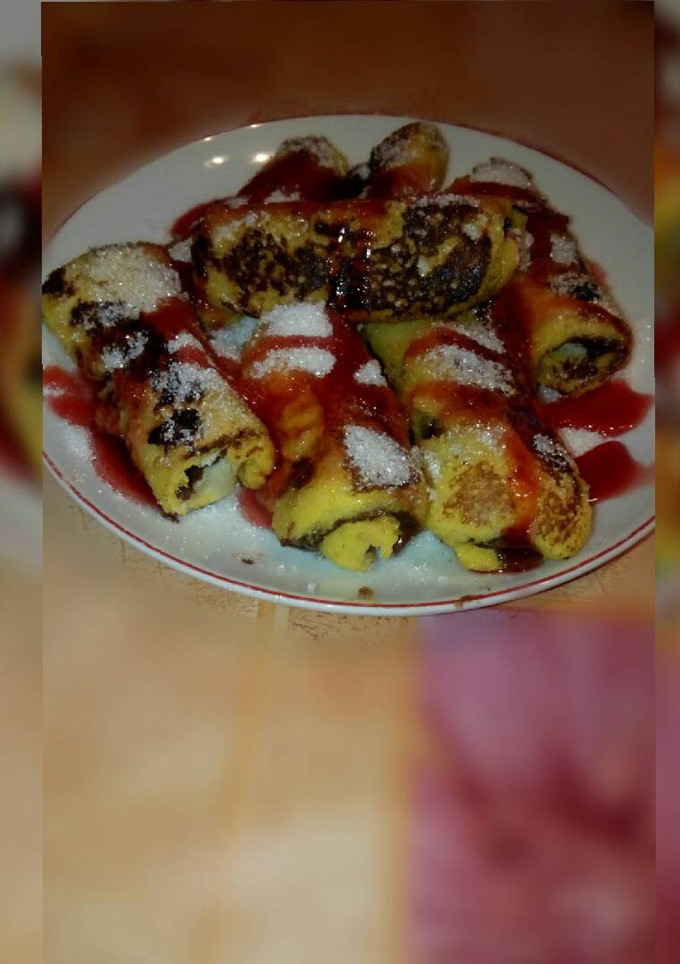 Una foto de Rollitos de nutella