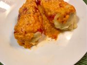 Una foto de migas de bacalao al horno
