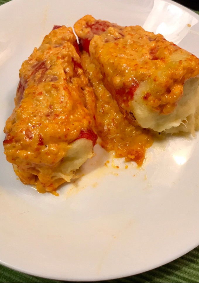 Una foto de Pimientos rellenos de Brandada de Bacalao (Thermomix)