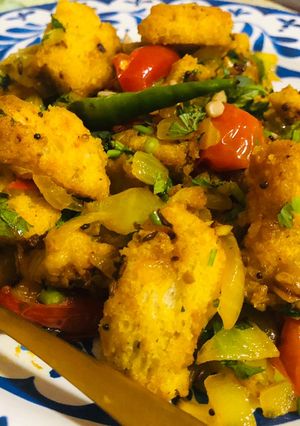 A picture of Bread Upma.