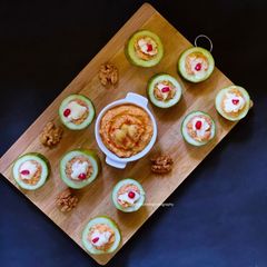 A picture of Greek Cucumber Walnut Bites.