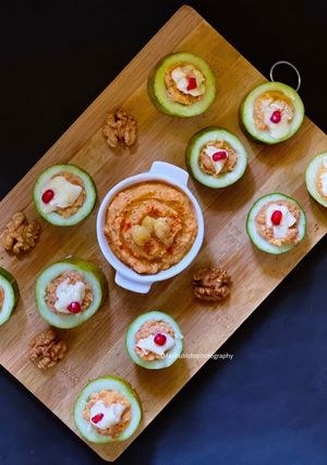 A picture of Greek Cucumber Walnut Bites.