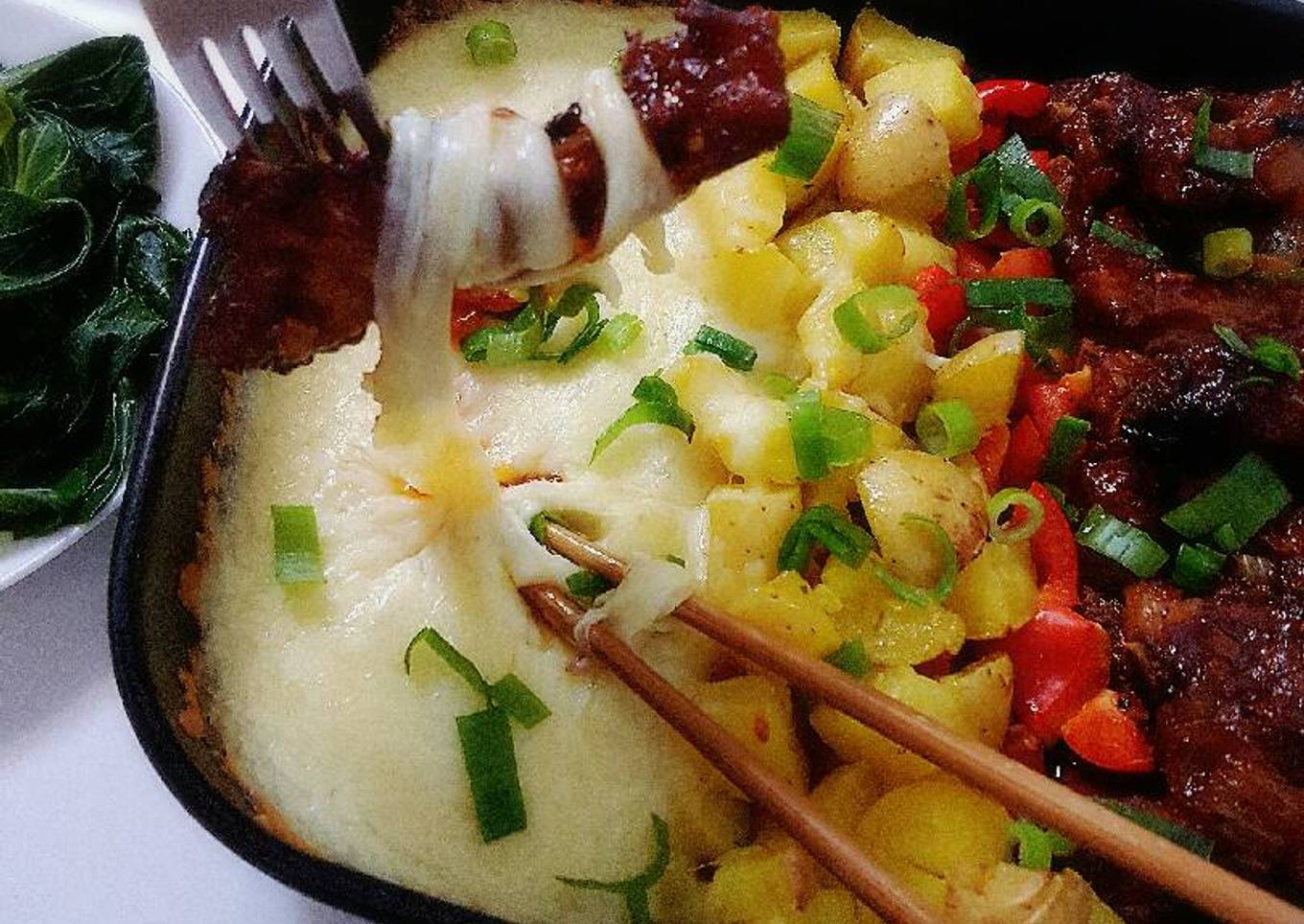 Korean Spareribs Swirling Cheese