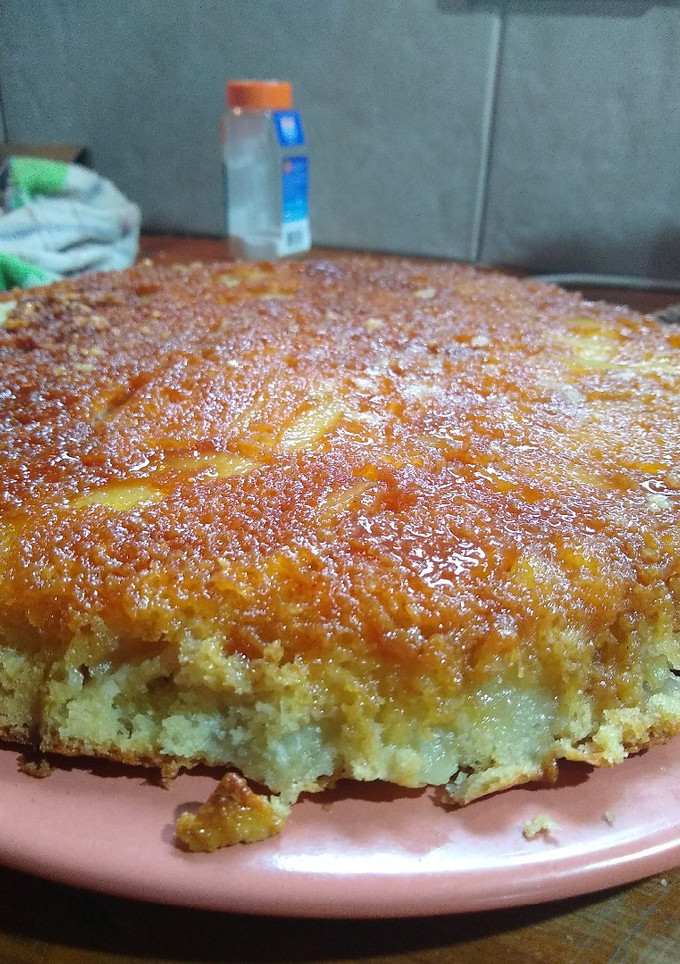 Una foto de Tarta invertida de manzana súper rendidora y deliciosa !