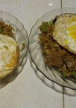 Foto resep Nasgor campur" (brokoli, bakso, telur)