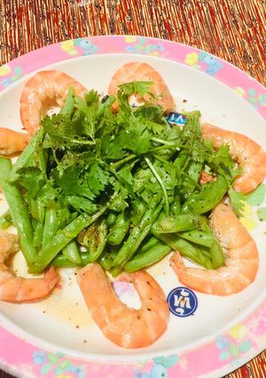 Hình của món Đậu que xào tôm.