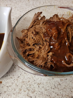 A picture of My Slow BBQ Pulled Beef. 😁.