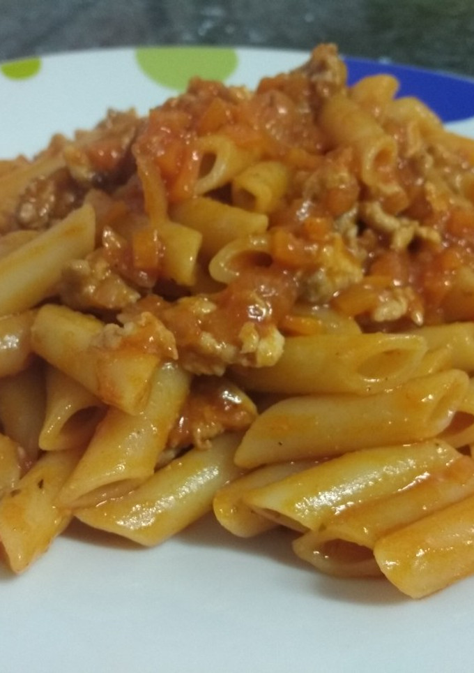 Una foto de Macarrones con boloñesa de pavo