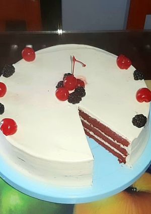 Una foto de Red velvet cake