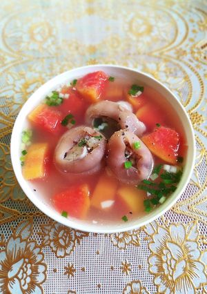 Hình của món Canh giò heo hầm đu đủ.