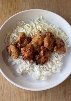 A picture of No-Fry Japanese Fried Chicken (no egg, with toaster).
