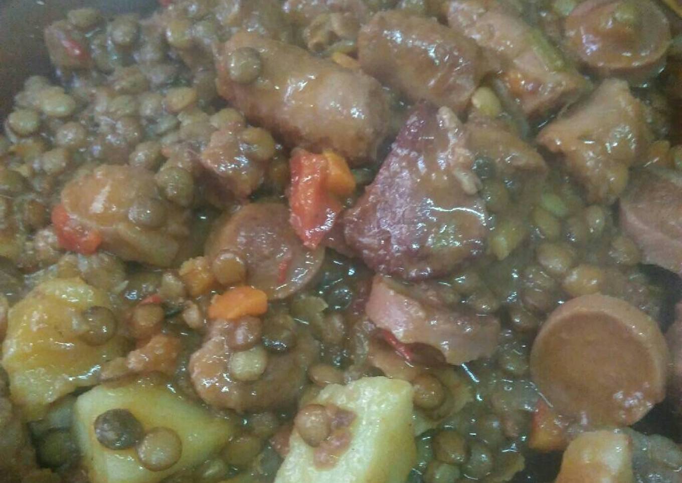 Guiso de lentejas con todo!!! a mí manera