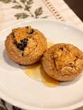 Muffins de banana y avena con arándanos y un toque de miel