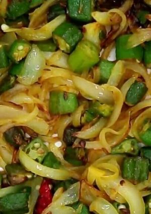 A picture of Green bhindi.
