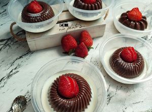 Foto resep Puding Coklat Vla Susu Lumer