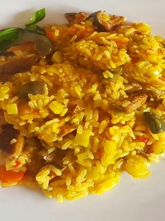 Una foto de Arroz con hongos deliciosos