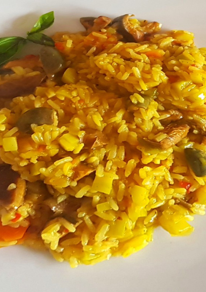 Una foto de Arroz con hongos deliciosos