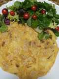 Tortilla francesa con gambas