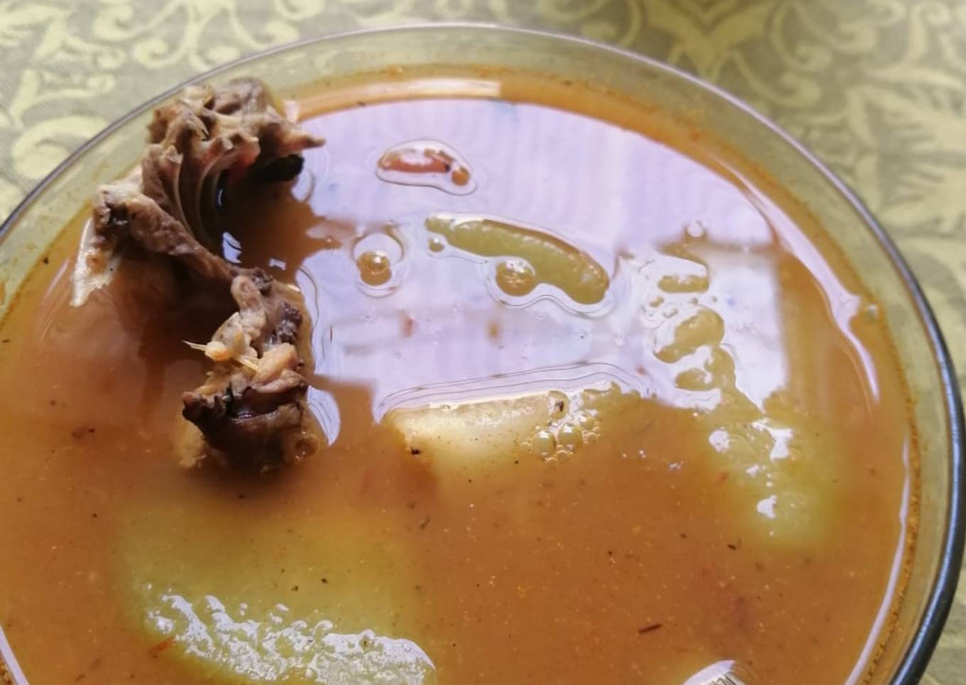 Caldillo con pollo criollo!