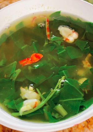 Hình của món Canh mồng tơi tôm tươi.