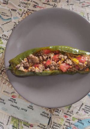 Una foto de Chile relleno