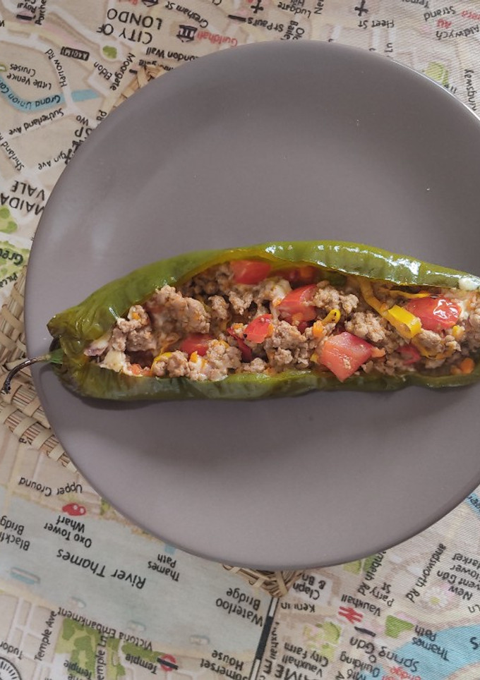 Una foto de Chile relleno