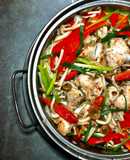 Cá Diêu Hồng Hấp Ớt Chuông, Nấm Và Bắp Cải