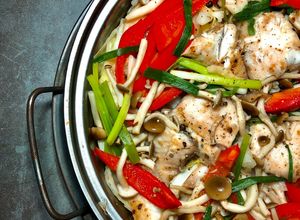 Hình của món Cá Diêu Hồng Hấp Ớt Chuông, Nấm Và Bắp Cải.