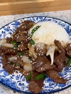 A picture of Mongolian Beef.