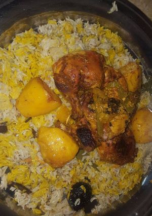 صورة لوصفة دجاج وبطاطس متبل مع الرز