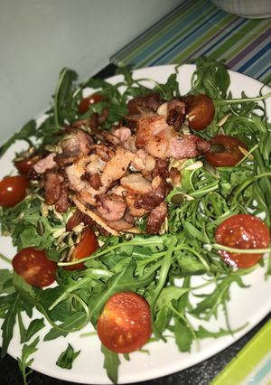 A picture of Avocado salad with seeds.