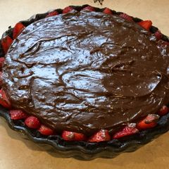 A picture of Chocolate Strawberry Oasis Pie.
