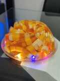 Gelatina Encapsulada de mosaicos sabor a piña colada